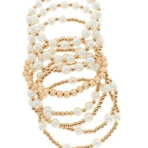 8 Row Pearl & CCB Ball Bracelet